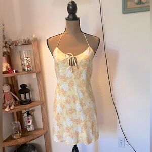 Yellow and Orange Mini Halter Dress size S